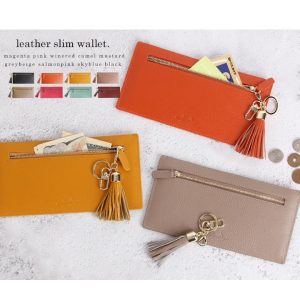 LIZDAYS  長財布 レディース スリム タッセル チャーム 財布 本革 上質な牛革 小銭入れ ポイント カード入れ ギフト liz06